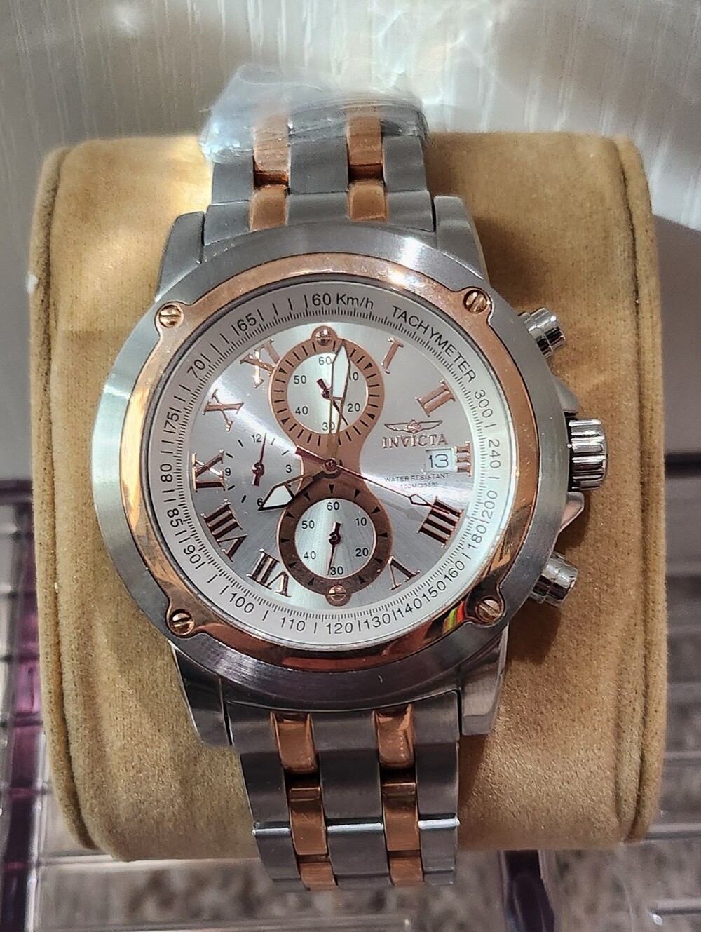 Invicta Men's Two-Tone Silver and Rose Gold Chronograph Bracelet Watch